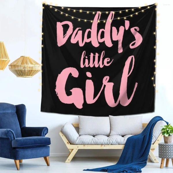 Tapisses Daddy's Little Girl Mur Decor Tapestry Easy To Hanging Living Room Coupper personnalisable Polyester Bright Couleur