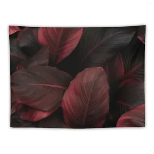 Tapisseries Red Red Néon Feuilles tropicales décor de chambre de tapisserie mignon Décoratrice Décoration de lit