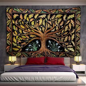 Tapisseries Mort Champignon Forêt Tapisserie Tenture Murale Conte De Fées Château Squelette Bohème Psychédélique Maison Dortoir Décor De Rêve