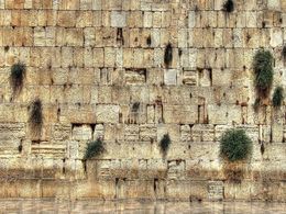 Tapices decoran habitaciones en la ciudad de Jerusalén en el muro occidental 240115