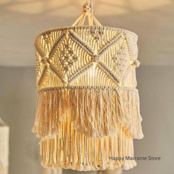 Tapices Decorativos Hechos A Mano Lámparas De Macramé Candelabros Pantalla Bohemia Boho Mobile Nursery Home Decor - Sin Lámpara