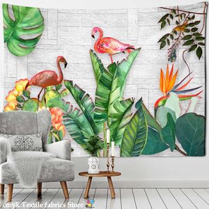 Tapisseries murales suspendues en forme de plante de cerf, paysage Tropical, tissu de fond Animal, décoration de maison
