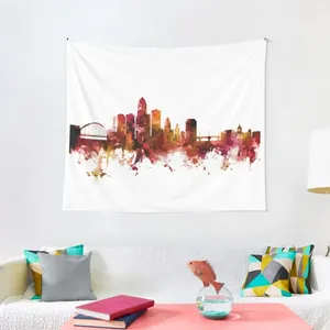 Tapestries Des Moines Iowa Skyline Tapestry Wall Tapijt Cute Decor Home Decoration Accessories