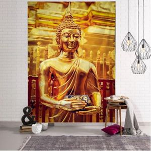 Tapisseries Design Bouddha Tapestry Mur suspendu Art 3D Impression de chambre Décoration de salon