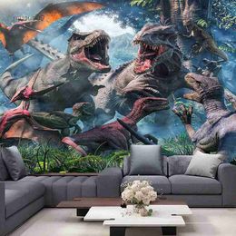 Tapisseries Dinosaure Forêt Impression Décor À La Maison Tapisserie Tenture Murale Animal Sauvage Art Thème Beau Salon Chambre Rideau Décoratif