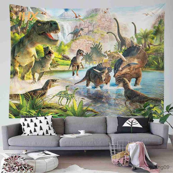 Tapisseries dinosaur tapisserie mur suspenduor room décor hippie grand tissu mur tapisserie chambre dortmimit décoration esthétique maison r230812