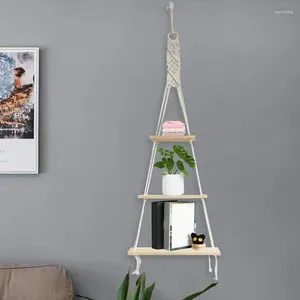 Tapestries Diy Handmade Tassel Macrame Tapijtwand Hangende plank Boho katoenen touw zwevende hang organisator voor plantenhoek keuken