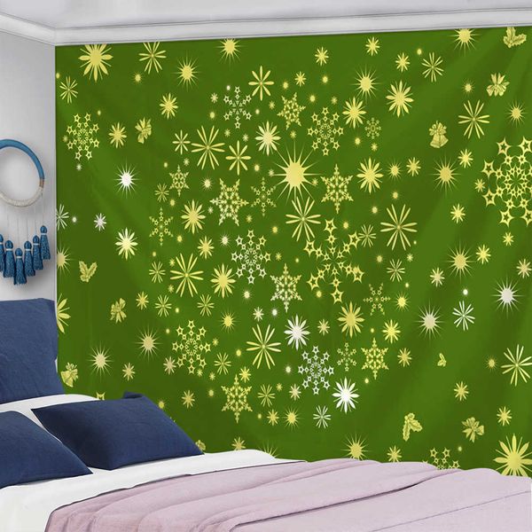 Tapisseries dôme caméras arbre de noël paysage de neige tapisserie tenture murale flocon de neige maison cadeau de vacances rétro bohème décor à la maison