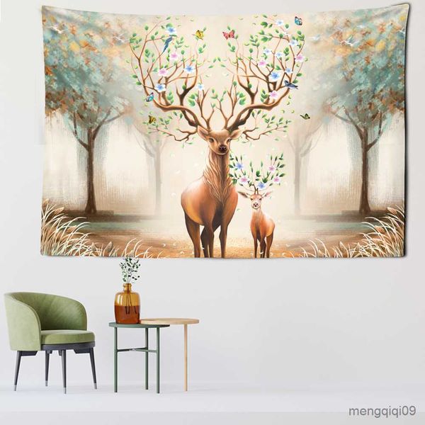 Tapices Cúpula Cámaras Elk Antlers Tapiz Colgante de pared Hippie Tapiz Tarot Tarjeta Mandala Kawaii Habitación infantil Chica Dormitorio Decoración para el hogar R230714