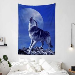 Tapeçarias Dome Câmeras uivo de um lobo Animais Sagrados Tapeçaria Decoração para pendurar na parede Chakra Tapete Psicodélico Feitiçaria Pano de parede Lobo Tapeçarias R230714