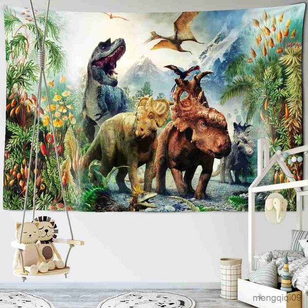 Tapices Cámaras Domo Retro Dinosaurio Jurásico Tapiz de pared Tyrannosaurus Rex Park Tapiz colgante de pared Decoración para el hogar Cubierta de mesa Tapiz R230714