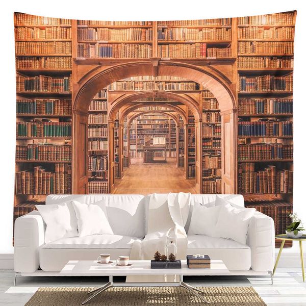 Tapisseries Dôme Caméras SepYue Bibliothèque Bibliothèque Suspendue Mur Art Tapisserie Imprimé pour Chambre Fond Décor À La Maison