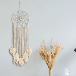 Tapestries Dream Catcher Wall hangend tapijtcadeau geweven decor bladeren houten kralen kwellen voor kantoorslaapkamer woonkamer