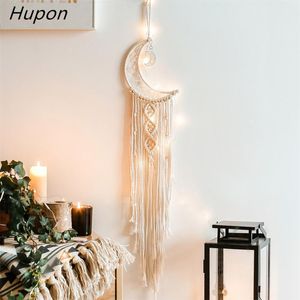 Tapisseries EID Mubarak Macrame Tenture murale Tapisserie Mandala Star Moon Dream Catcher Décor Boho Tissé Tricoté Décoration de la maison