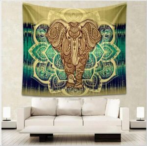 Tapestries Elephant Tapestry Aubusson Gekleurd Gedrukt Decor Mandala Religieus wandtapijt Bohemia Beach Dekens