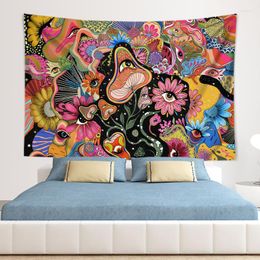 Tapestries Eyes Mushroom Tapestry Wall hangende hippie slaapzaal decor tapijt voor kamer sterrenhemel kunst deco muurschildering achtergrond doek huis