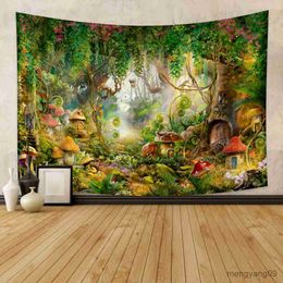 Tapestries Fairy Tale Forest Tapestry Wall Hanging Fantasy Esthetic voor kinderen meisjes slaapkamer woonkamer slaapkamer slaapkamer decor r230815