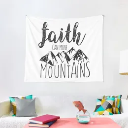 Tapices La fe puede mover montañas - Mateo 17:20 Tapiz con versículo de la Biblia Decoración para el hogar y la comodidad Estética de la habitación