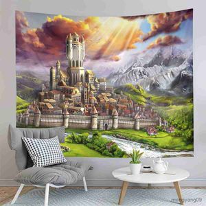 Tapisses fantasy château tapissery river foresst tapissery fairy conte world tapestry home salon dorm toom aesthetics tapstries r230812