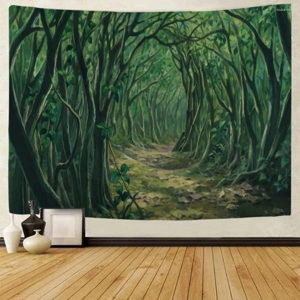 Tapisses fantasy jungle tapissery rétro paysage mur suspendu hippie forêt décoration de maison du tapis salon art