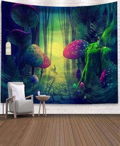 Tapisseries fantasy champignon imprimé mur de tapisserie suspendue nordique ins salon télévision fond de tissu tarf