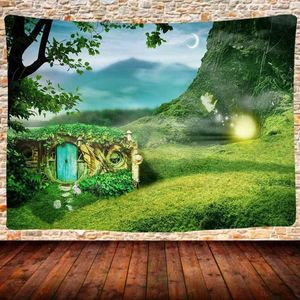 Tapisseries fantasy scape tapisserie fée monderie lune hut elfe printemps forêt plante pays coucher chambre décor salon pending suspendu