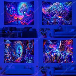 Tapisseries Figure paysage illusoire couleur UV tapisserie tenture murale pour salon chambre bureau décor à la maison fête