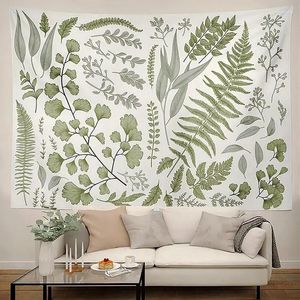 Tapisseries Floral et Green Plants Tapestry Mur pending Fern Fern Boho Nature Landscape Aesthetic Room Home Decor