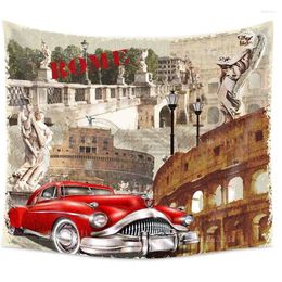 Tapisseries Floral Affiche Mur suspendu Car Italie Italie Travel Carte postale pour chambre