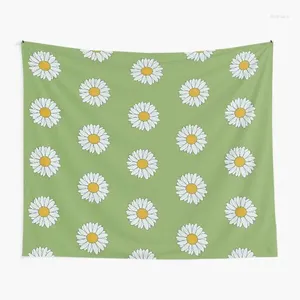 Tapestries Flowers Daisy Tapestry Hippie Funky Vintage bloemenmuur Hanging voor slaapkamer woonkamer slaapzaal decoratie