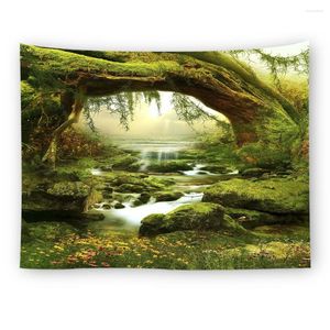 Wandtapijten Forest Creek Mushroom Series Home Tapestry Kamerdecoratie Muur Strand Sjaal Zittende Deken