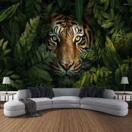Tapisseries Forest King Tiger Tapestry Wall Art Large Mural Decoration Rideaux Home Chadow Living Room