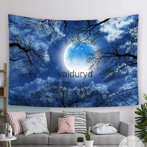 Tapisseries forêt mystère starry ciel tapisserie mur suspendu boho room décor arbres psychédéliques et star jungle lune décoration tapisse homevaiduryd