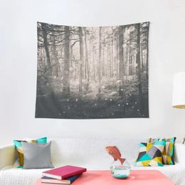 Tapices Forest Forest Nature Walk - Magical Winter Fairy Lights Tapestry Wall Art Decoration Home