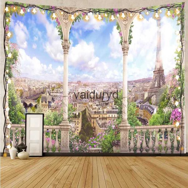 Tapisseries forêt tapisserie décor cerisier fleur chemin paysage bohème psychédélique Tapiz Hippie chambre décorationvaiduryd