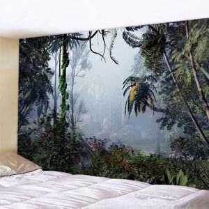 Tapisseries Forêt Tapisserie Paysage Naturel Bohème Tenture Murale Maison Salon Dortoir Chambre Décor Esthétique Tapis CouvertureTapisseries TapT