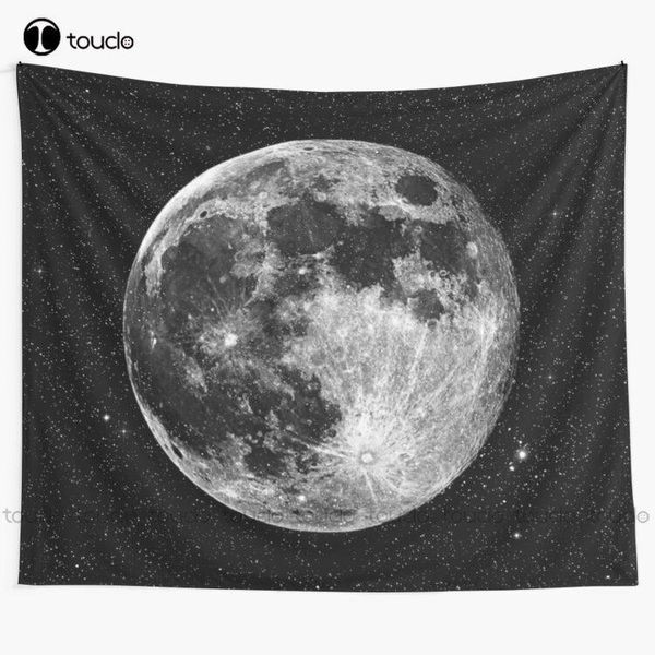 Tapices Luna Llena Espacio Astronomía Estrellas Tapiz Fresco Manta de pared Dormitorio Colcha Decoración Cubierta