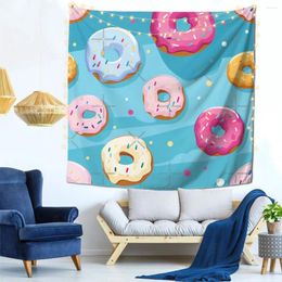 Tapadiques amusants Peryful Donut Pattern Mur Decor Tapestry avec crochets Gift Birthday Gift Polyester délicat