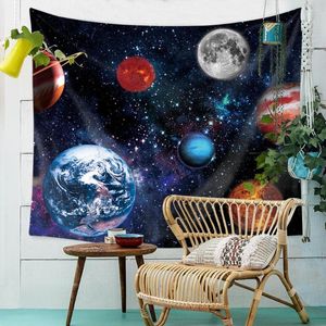 Tapestries Galaxy Hanging Wall Tapestry Universe Hippie Retro Home Decor Yoga Beach Towel Planet Serie Schilderhandoffervekker Groothandel Groothandel