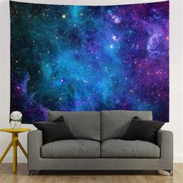 Wandtapijten Sterrentapijt Blauw tapijt kosmische ruimte tapijt wandtapijt mysterieus Nebula Wall