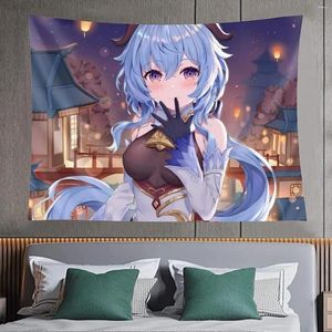 Tapestries Genshin Impact Game Ganyu.Tapestry Anime Wall Hanging Beste reiziger Ik wou dat je goud tegelijk kunt tekenen