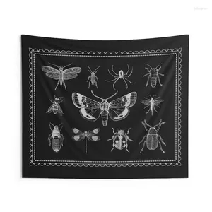 Tapisseries Tapisserie gothique Esthétique Moth Insect Decor Bug Art Dark Wall Wiccan Suspendu Goth Sorcellerie