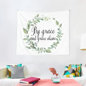 Tapadiques Grace et Alone - Christian Quote Decor Tapestry Room Decor For Girls Decoration Home