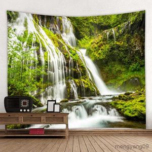 Tapisseries Green Jungle Tapestry Belle Nature Forest Grand mur suspendu Hippie Wall Art Home Decor Tapestry R230812