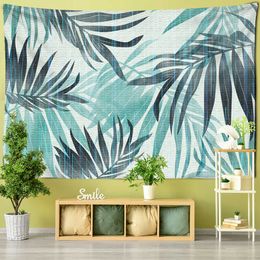 Tapisseries Green Leaf Plant Tapestry Plantain Lotus Feuilles Plantes tropicales de l'Asie du Sud-Est Mur Art suspendu décor décor mural tapisserie