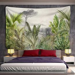 Tapisseries Feuilles Vertes Arbre Tropical Tapisserie Mur Tissu Nature Arbre Paysage Cactus Photo Tapisseries Nappe Plage Mur Clot