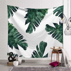 Tapestries Groene Plant Woondecoratie Tapijt Slaapkamer Muurdoek Travel Tent Woonkamer Deken Yoga 150 × 200cm