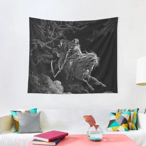 Tapisseries Gustave Dore Death on the Pale Horse Tapestry Taptete for Wall Home Decorating Cute Room Decor Bedroom Deco
