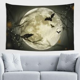 Les tapisseries Halloween Full Moon Bat créent une atmosphère confortable au chevet léger décorer les microfibres adaptées à la peau de nappe.