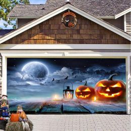 Tapices Halloween Garaje Puerta Banner Gran Horror Calabaza Fondo Cubierta Colgando Pared al aire libre